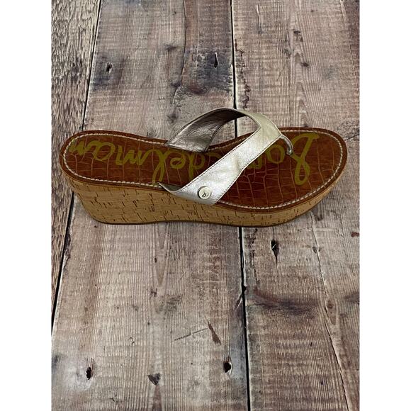 Sam Edelman Romy Wedge Cork Side Leather Upper Sandals Womens Size 9.5 - Picture 7 of 10